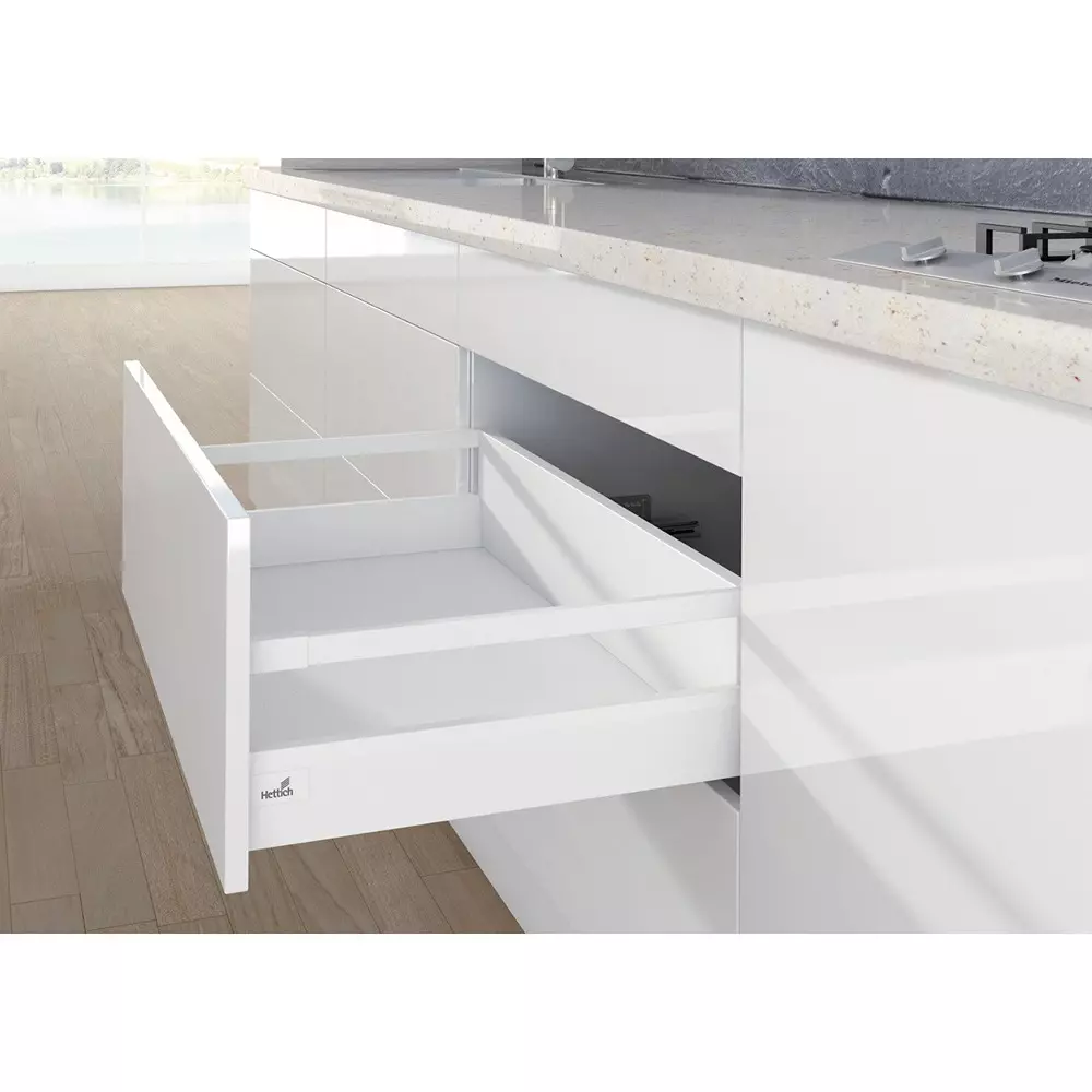 Hettich Lengthwise Railing ArciTech White 450 mm Right, 9121998