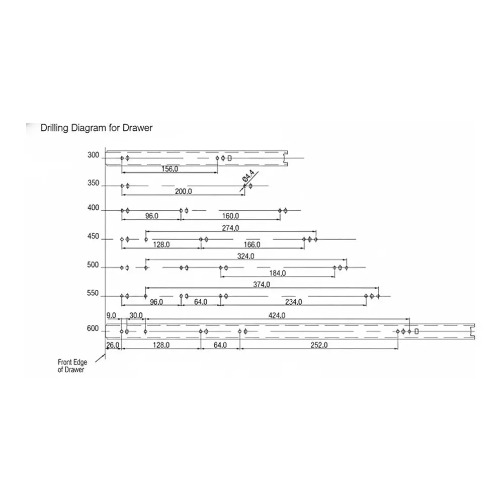 Ebco Drawer Slides Premium Sleek Telescopic Soft Close/Push Open Series Zinc Plated White Finish, Size 450 mm, Load 35 Kg, PSTDS45-35-SC (Set of 2)