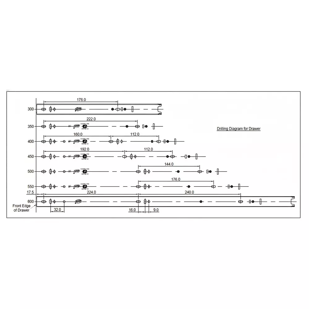 Ebco Drawer Slides Sleek Telescopic Soft Close/Push Open Series Zinc Plated White Finish, Size 300 mm, Load 35 Kg, STDS30-35-SC (Set of 2)