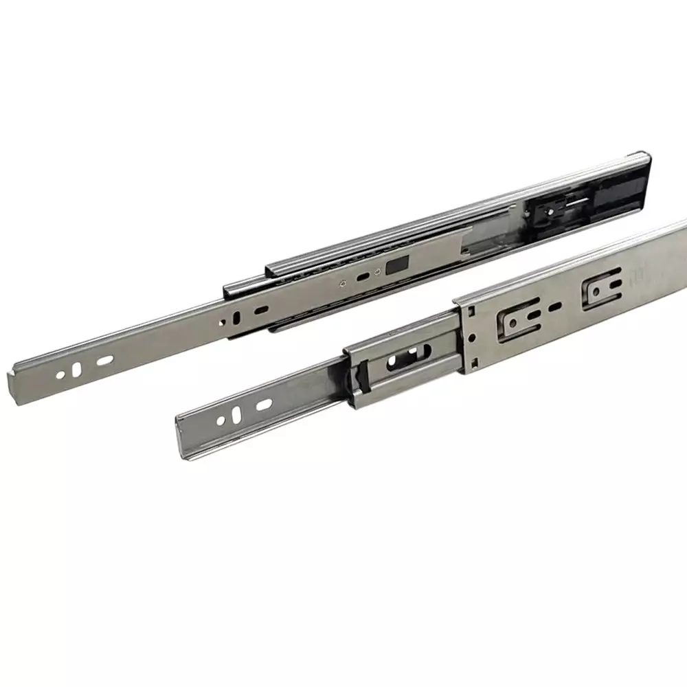 Ebco Stainless Steel 304 Drawer Slide Sleek Telescopic Primary Series SS Finish, Size 350 mm, Load 35 Kg, Height 45 mm, STDS1-35-3SSS-SC (Set of 2)