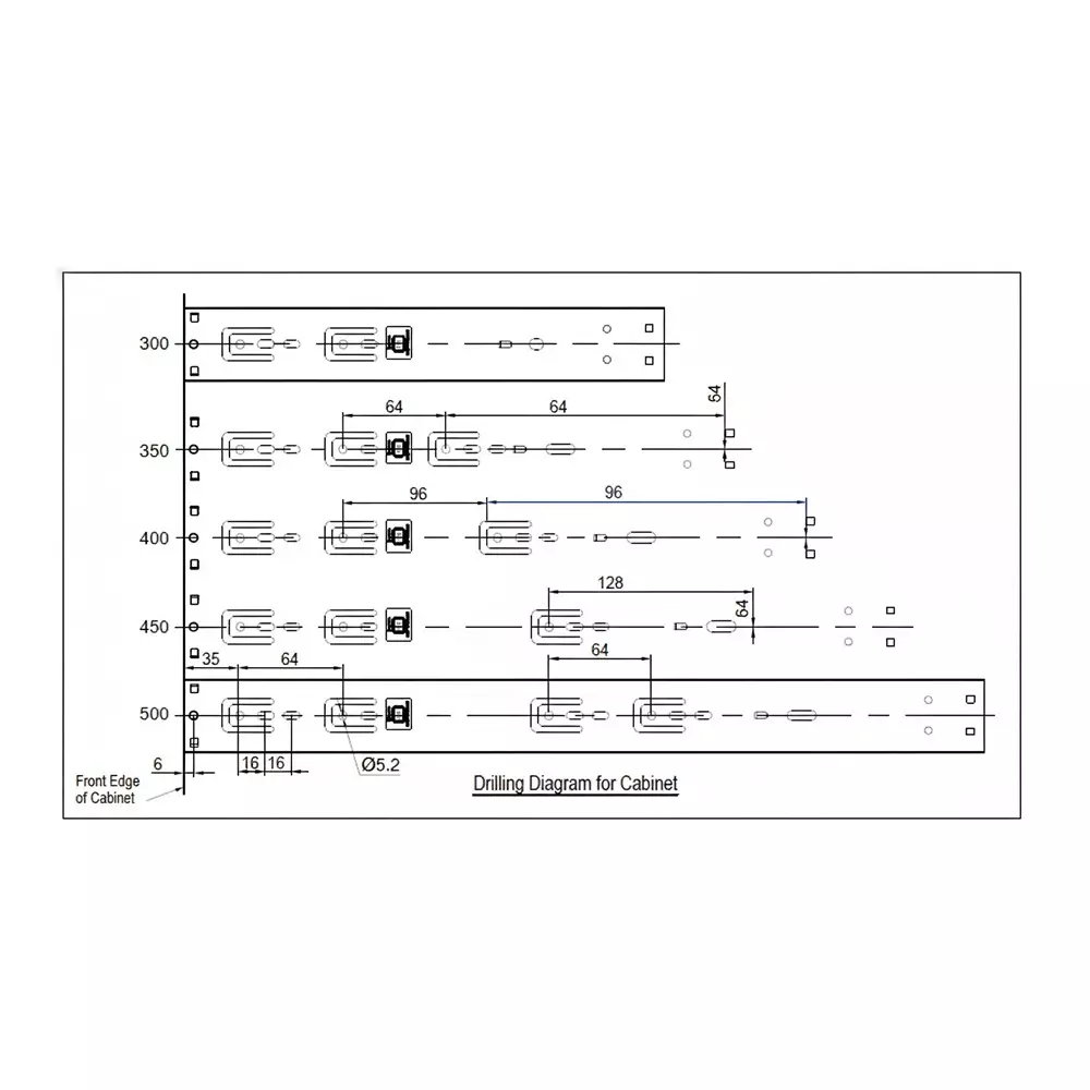 Ebco Stainless Steel 304 Drawer Slide Sleek Telescopic Primary Series SS Finish, Size 350 mm, Load 35 Kg, Height 45 mm, STDS1-35-3SSS-SC (Set of 2)
