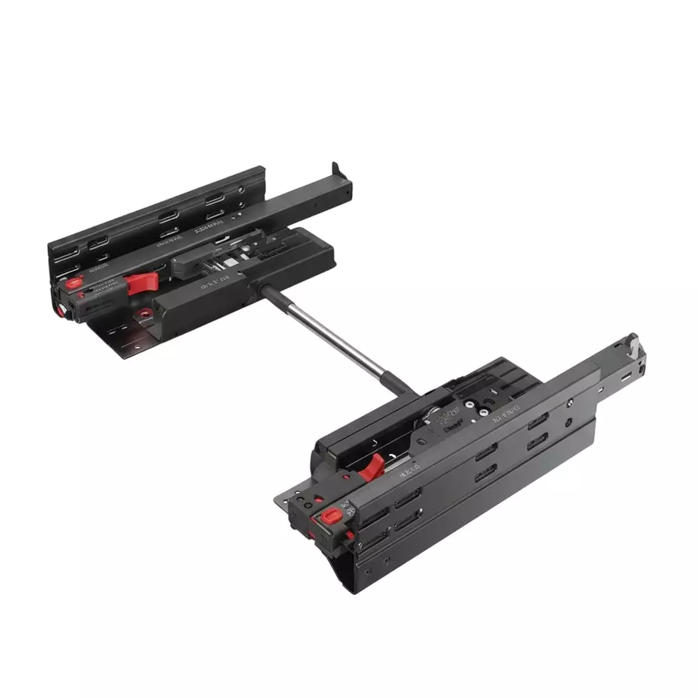 Ebco Concealed Drawer Slide Slim 2 Smart Push (With Facia Bracket) Zinc Plated White Finish, Size 400 mm, Load 35 Kg, CDSS240-SP (Set of 2)