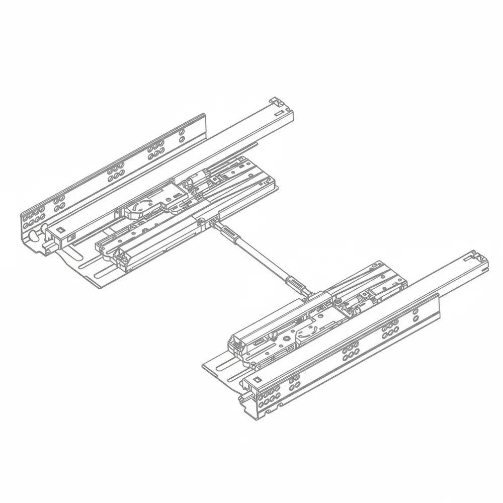 Ebco Concealed Drawer Slide Slim 2 Smart Push (With Facia Bracket) Zinc Plated White Finish, Size 400 mm, Load 35 Kg, CDSS240-SP (Set of 2)