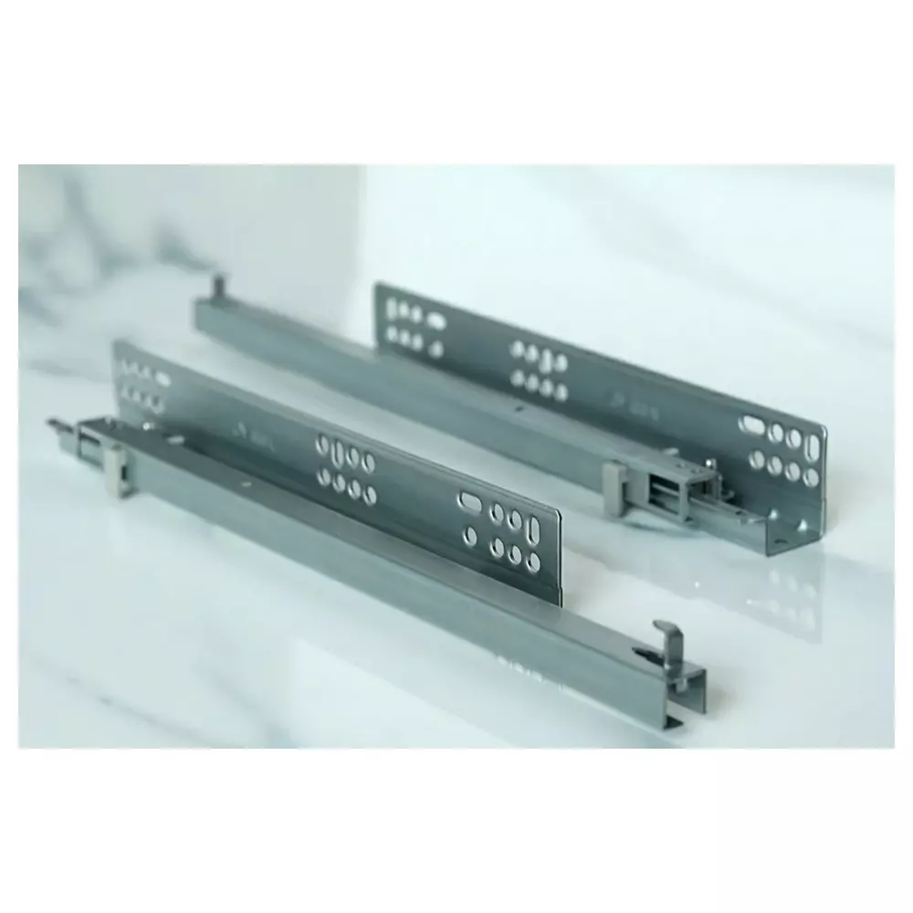 Ebco Concealed Drawer Slide Slim 2 Zinc Plated White Finish, Size 450 mm, Load 35 Kg, CDSS2KB-45-SC (Set of 2)