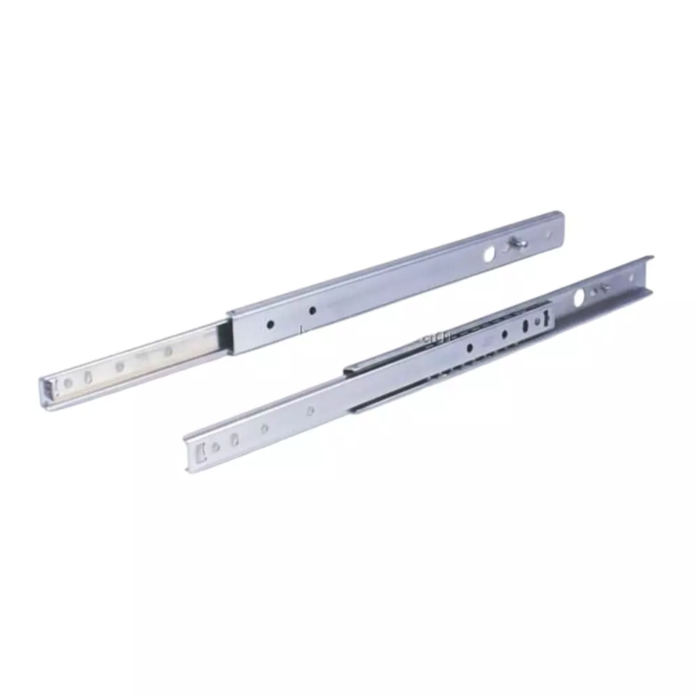 Ebco Two Way Drawer Slide Zinc Plated White Finish, Load 12 Kg (Set of 2)