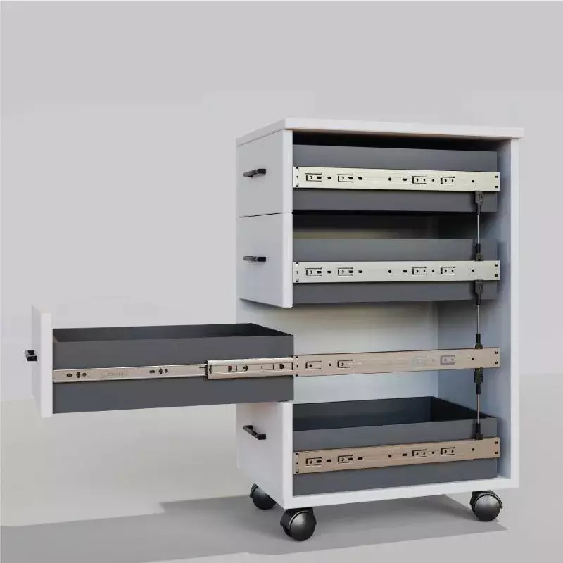 OZONE Anti-Tilt Slides Preventing Drawers Full Extension 350 mm Zinc Finish, OBBS-ILS 350MM-14” ZINC