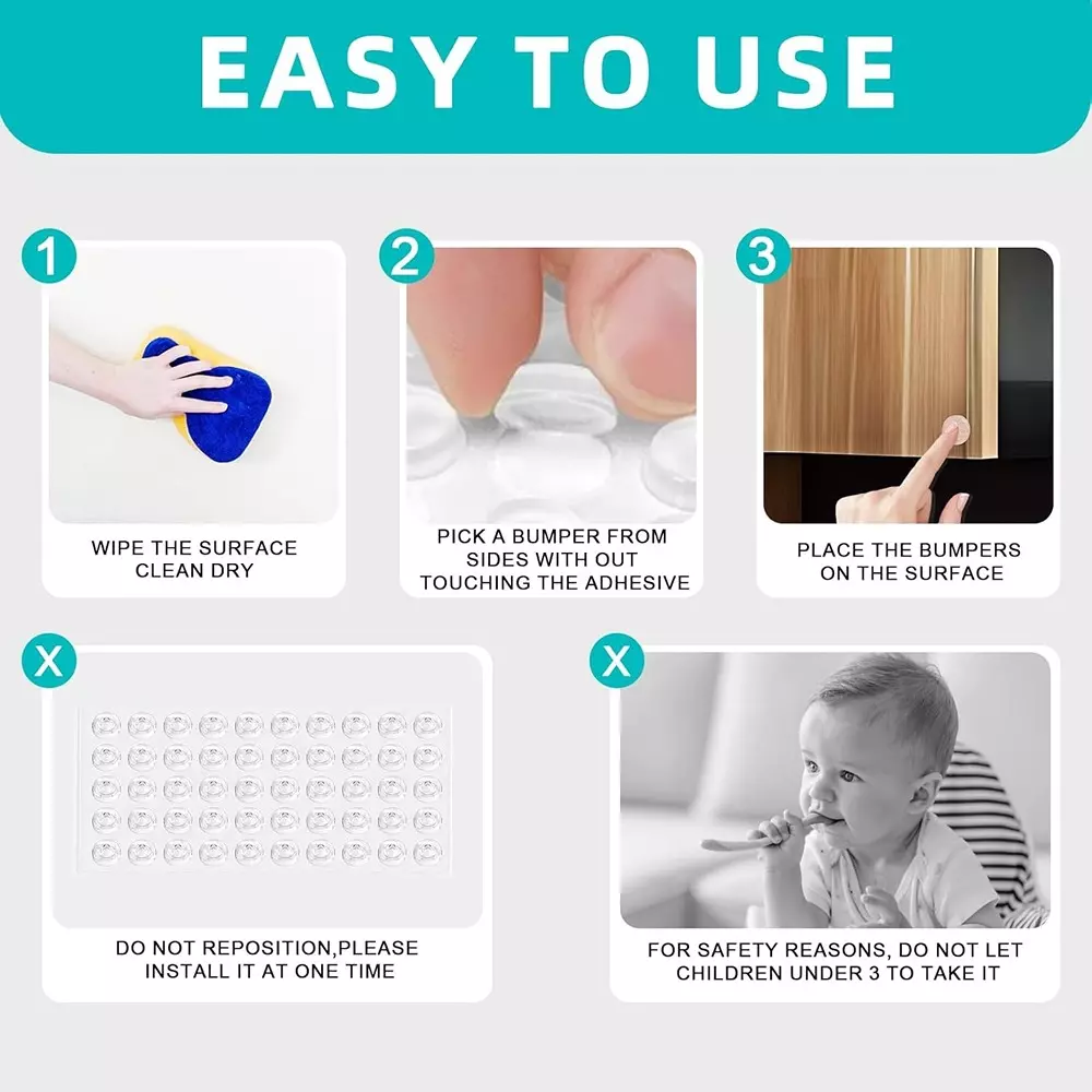 Ebco Bumper Clear Finish, Diameter 12.0 mm and Height 3.2 mm for Furniture, BS2-1 (Pack of 264)