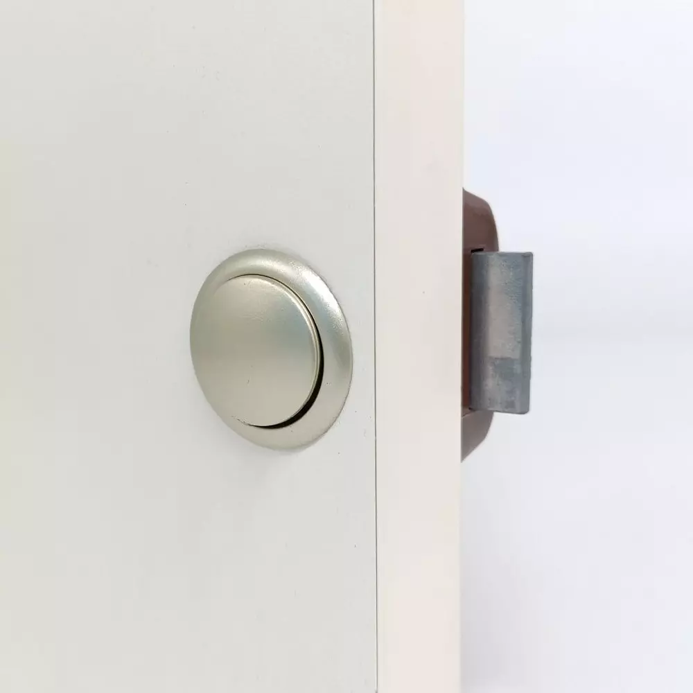 Ebco Push Latch Satin Chrome Finish and Big Size for 25-30 mm Door Thickness Walk-In Wardrobe Sliding, PLB-25-30