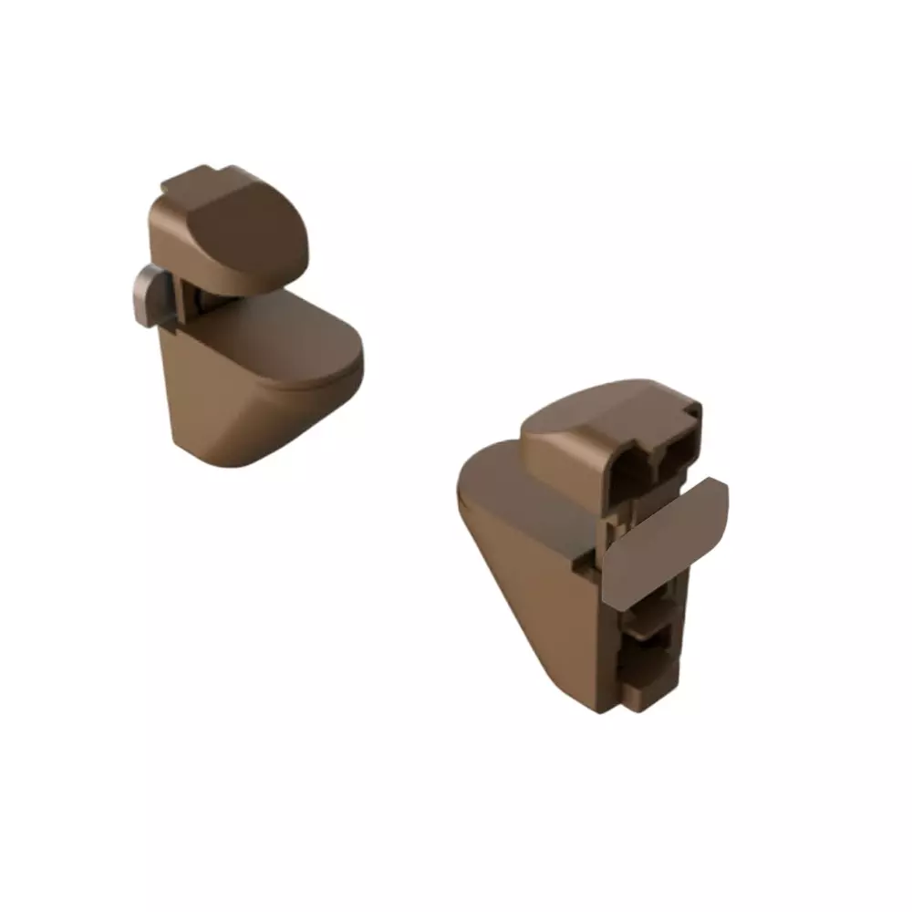 Ebco Adjustable Glass Shelf Support Brown Finish and 6x12 mm Size for Pole Shelving System, PPDS-AGS (Set of 2)