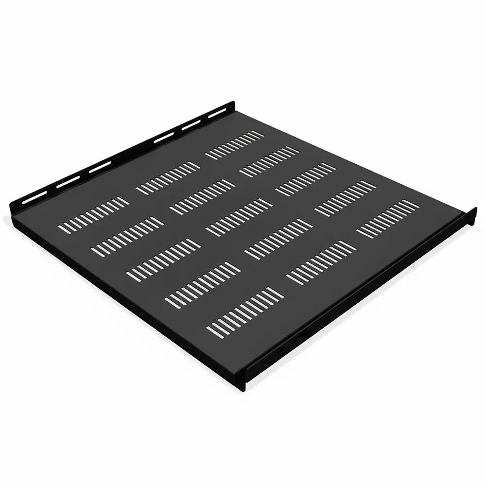 Hammond RF Series Rack Cabinet Fixed Shelf (Flanges Folded Down) Heavy-Duty 14 Gauge Steel Black, RFVS1931BK1