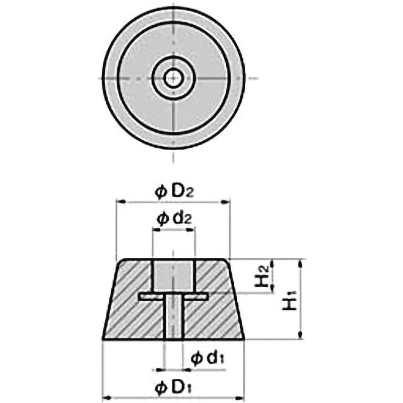 TAKIGEN Flame Retardant Rubber Legs (with Stainless Steel Washer) EPDM 7 mm Inner Diameter, C-30-SK-156-EP-UL