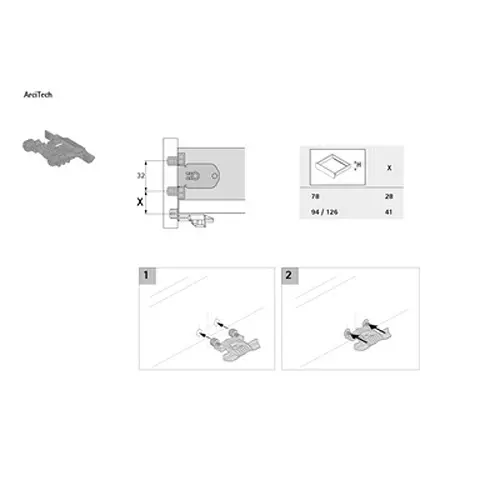 Hettich Front Stabilizer for AvanTech YOU: NL 500 mm 40 Kg Load Capacity, 187 mm Height, 9321561
