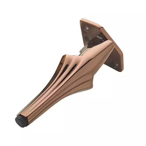 Altitude Sofa Leg Size 8 inch (203.2 mm) Metal Body PVD R.Gold Finish for Setting Proper Height of Furniture, R-93