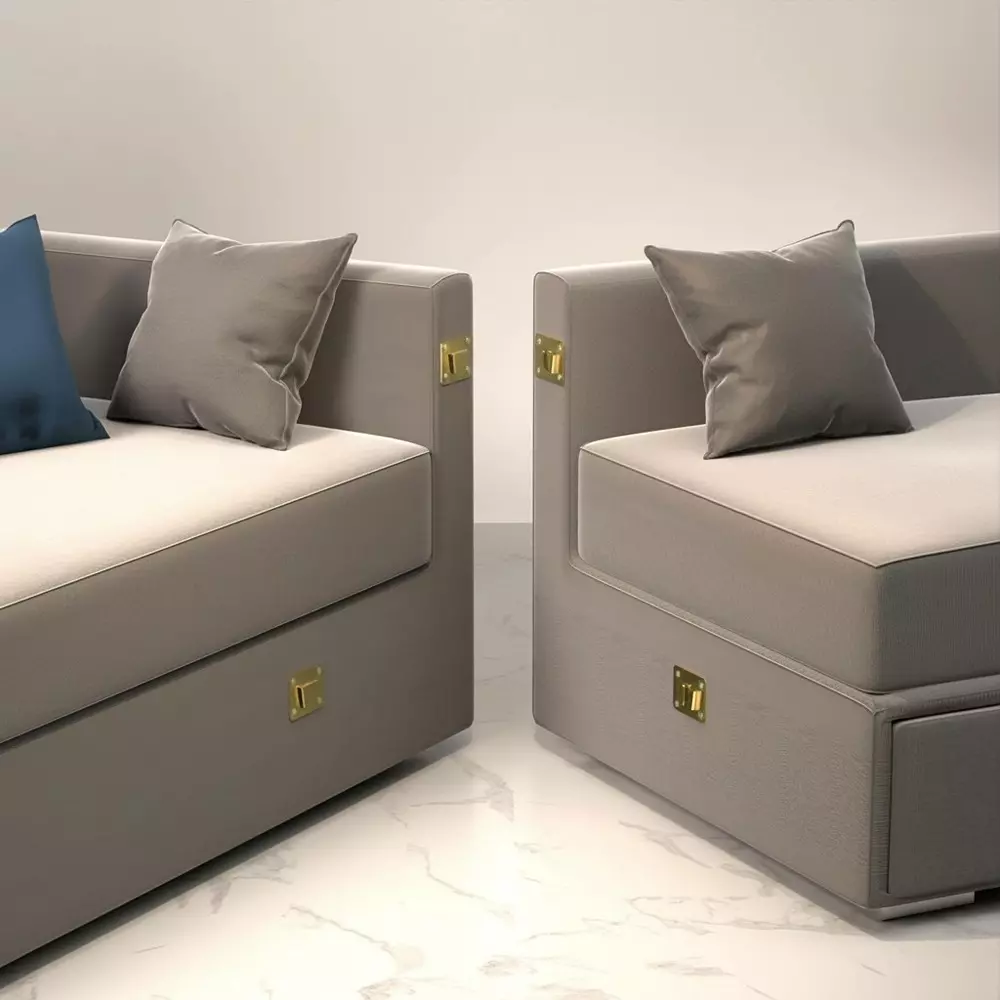 Ebco Sofa Connector 2 Zinc Yellow Finish, Size 87 x 48 x 65 mm, SOC2 (Set of 2)