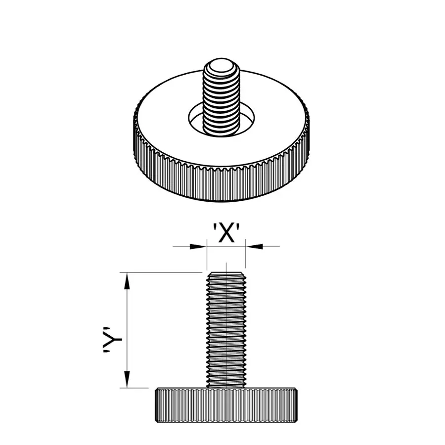 Ebco Plinth Screw Round Plated/ Nylon Finish, Size M6 x 10 mm for Levelling Legs of Furniture, PSR610-29 (Pack of 100)
