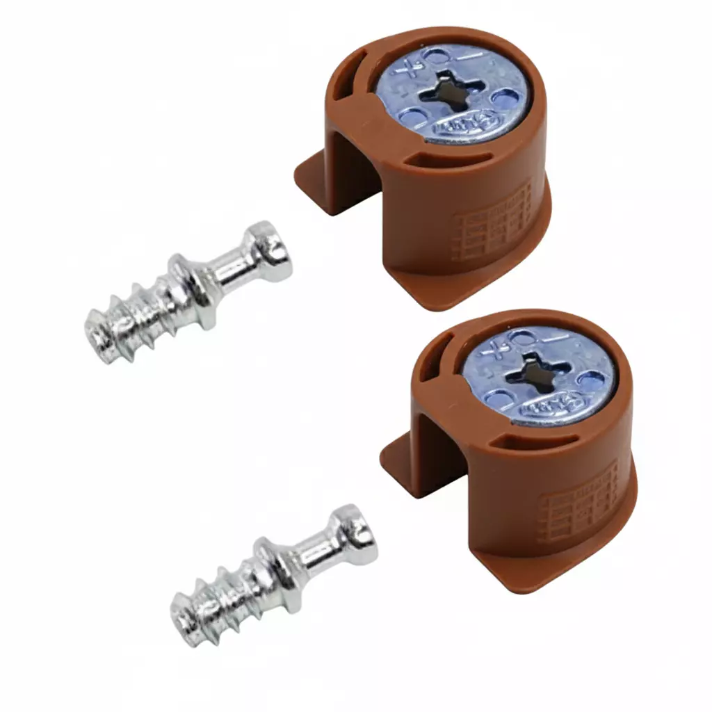 Ebco Shelf Cam Brown Finish, Size 20 mm for Connecting Shelves And Sides Of Cabinets, SFC2 (Set of 2)