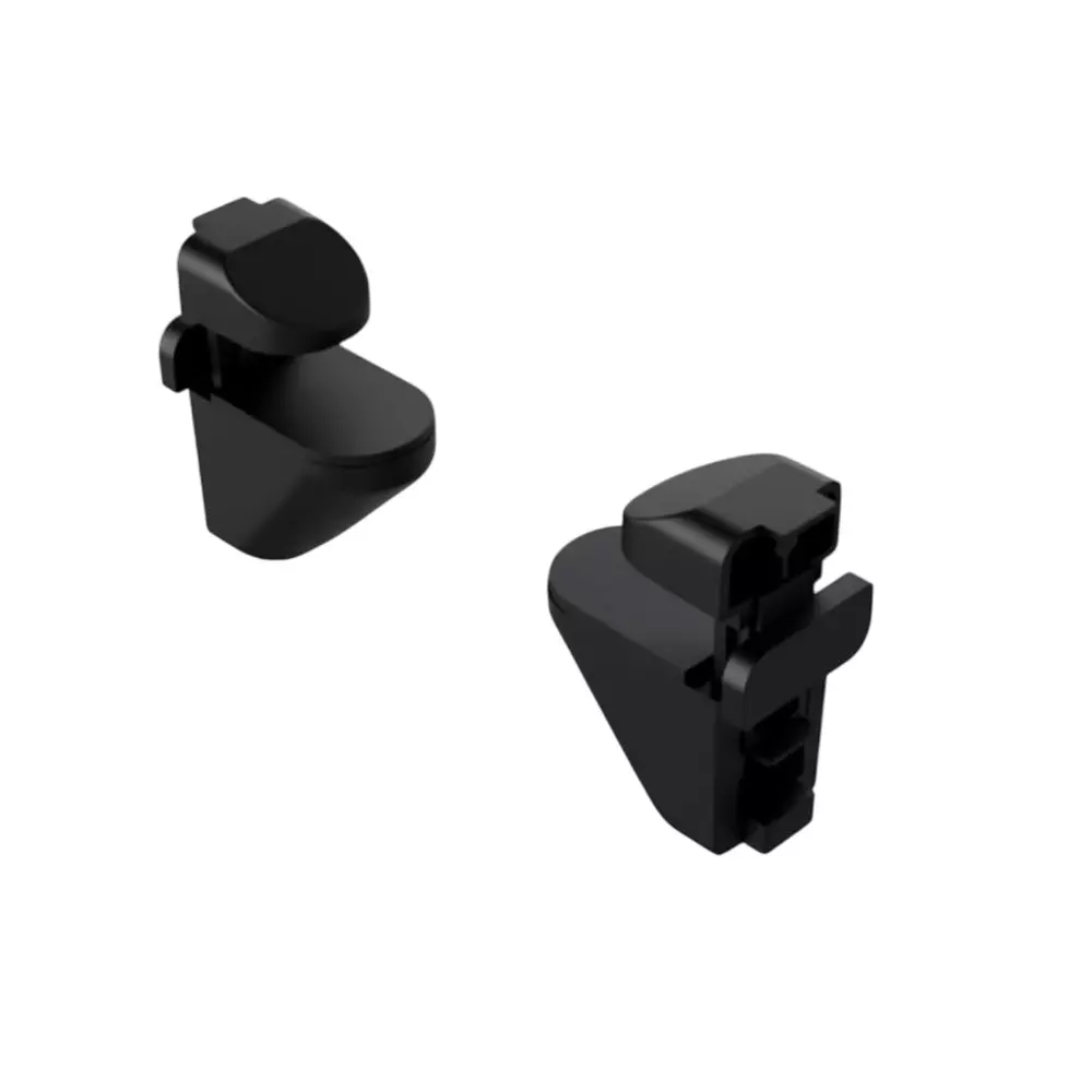 Ebco Adjustable Glass Shelf Support Black Finish and 6x12 mm Size for Pole Shelving System, PPDS-AGS (Set of 2)