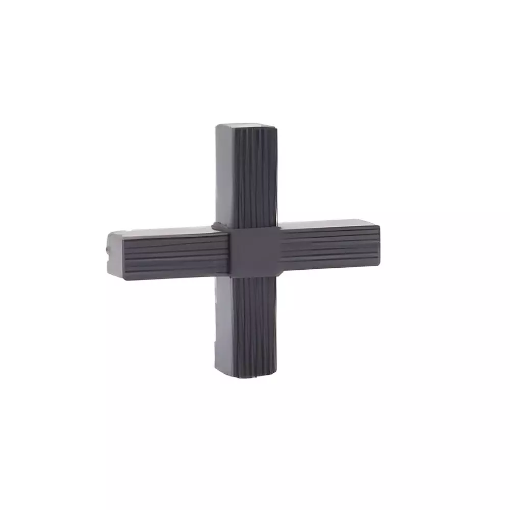 Ebco Cube Shelving Connector Four Way Black Finish and 88 x 88 x 18 mm Size for Cube Shelving System, CSPC-4W