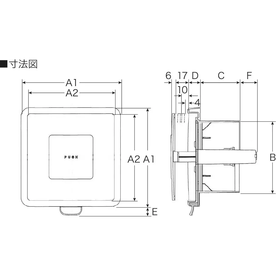 monotaro-air-vent-push-register-abs-resin-white-100-mm-inner-diameter-alm-100