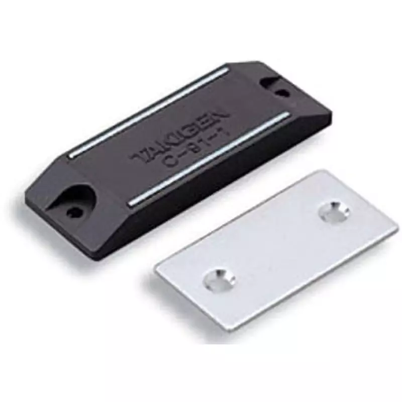 TAKIGEN Thin Magnet Catch (L1 = 64) Ferrite & Cold Rolled Steel Plate (SPCC), C-91-1-Black