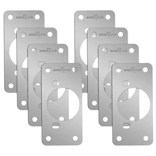 amiciTools Hinge Repair Plate Stainless Steel 9x4.5 cm 8 Pcs with Screws