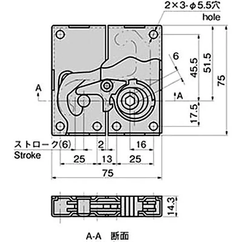 TAKIGEN Dual Lock Zinc Plated Chromate Treatment 75 mm Width, C-120-2