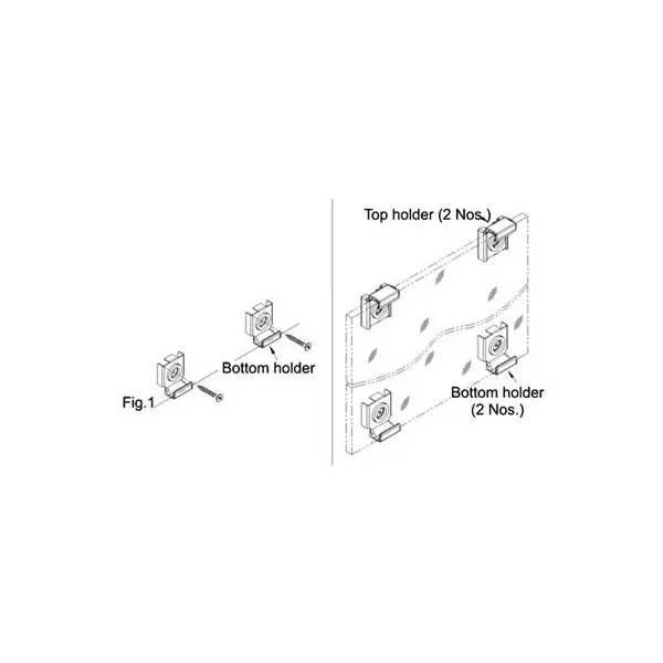 Ebco Mirror Holder SS Finish, Size 8 mm and Stainless Steel 304 Body, MH1 (Set of 4)