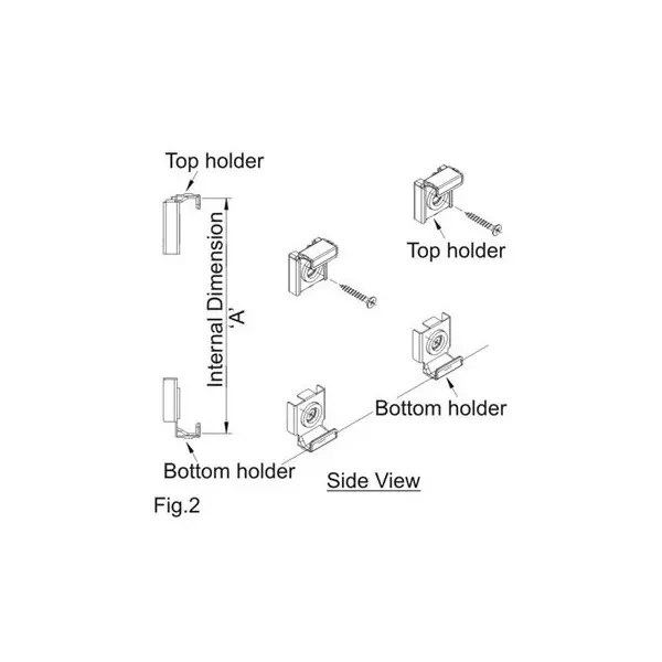 Ebco Mirror Holder SS Finish, Size 8 mm and Stainless Steel 304 Body, MH1 (Set of 4)