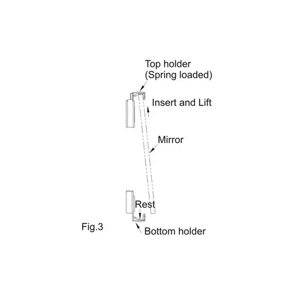 Ebco Mirror Holder SS Finish, Size 8 mm and Stainless Steel 304 Body, MH1 (Set of 4)