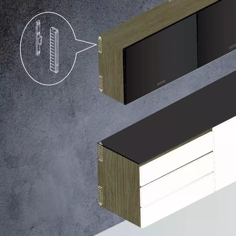 Ebco Cabinet Hanger Mocha Finish and 300 Kg Per Pair Load Capacity and Size 141x21 mm, CHC1 (Set of 2)