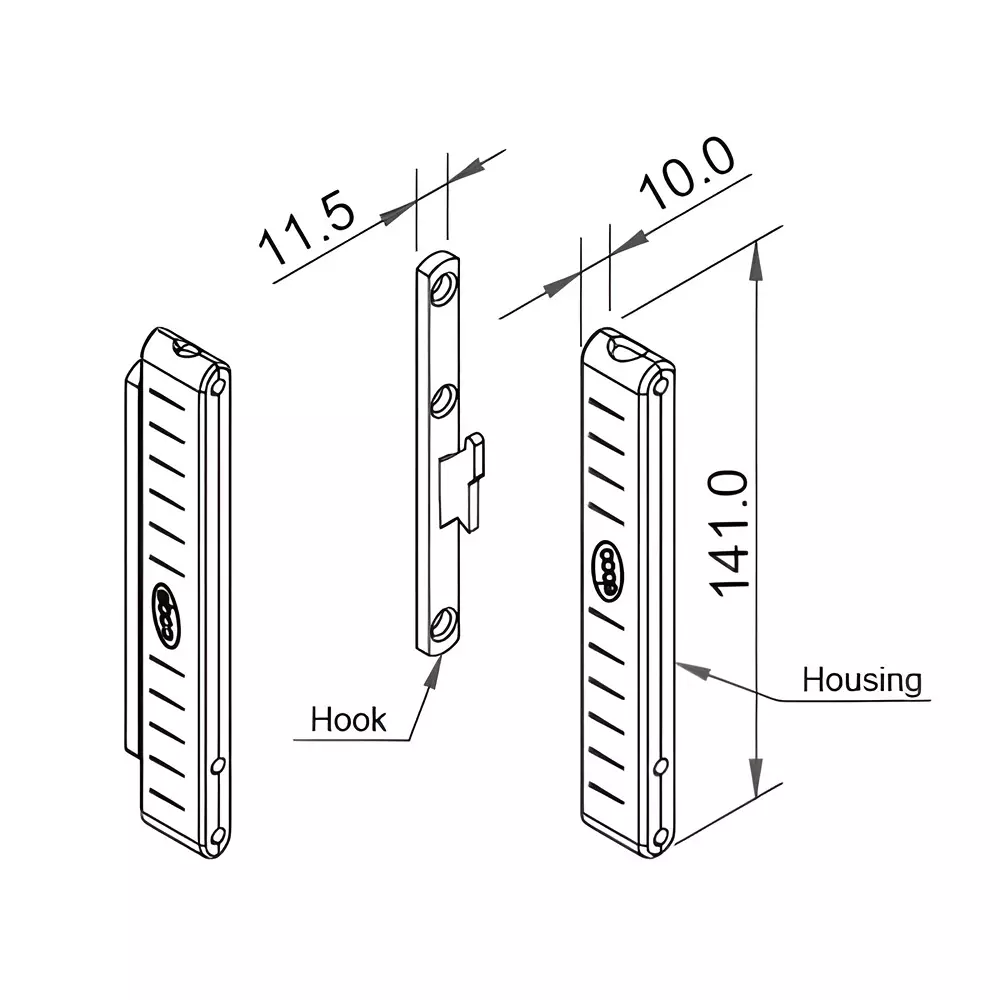 Ebco Cabinet Hanger Mocha Finish and 300 Kg Per Pair Load Capacity and Size 141x21 mm, CHC1 (Set of 2)