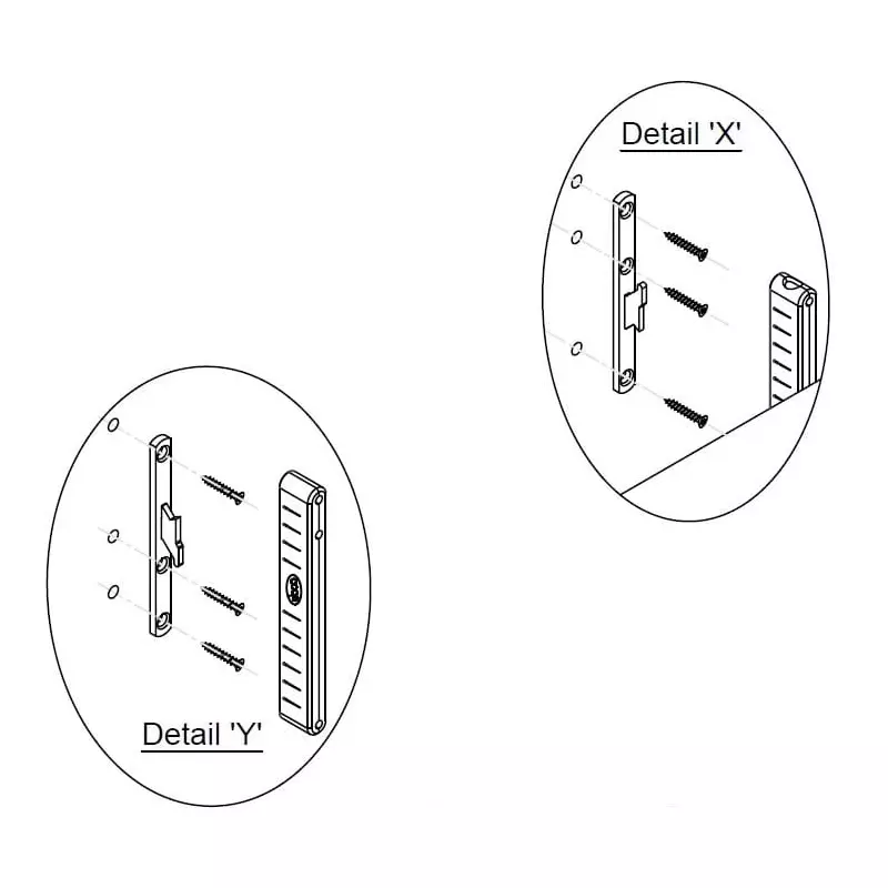 Ebco Cabinet Hanger Mocha Finish and 300 Kg Per Pair Load Capacity and Size 141x21 mm, CHC1 (Set of 2)