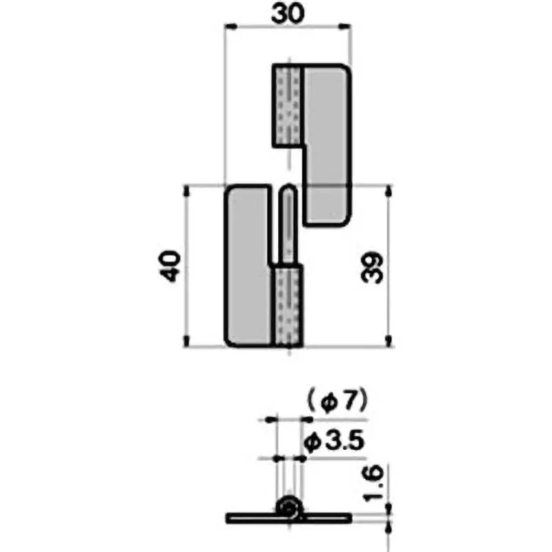 takigen-insertion-hinge-l40-x-w30-x-t16-steel-plate-cold-commercial-spcc-b-75-l