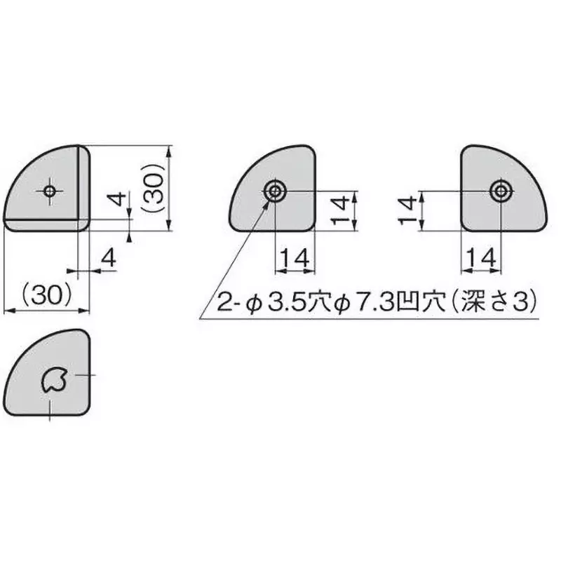takigen-corner-bumper-ethylene-propylene-rubber-gray-c-30-cbn-30-30