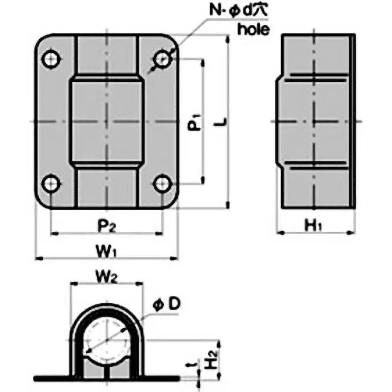 TAKIGEN Pipe Guide 60x100 mm (LxW) 185 g, FA-1825-G-2