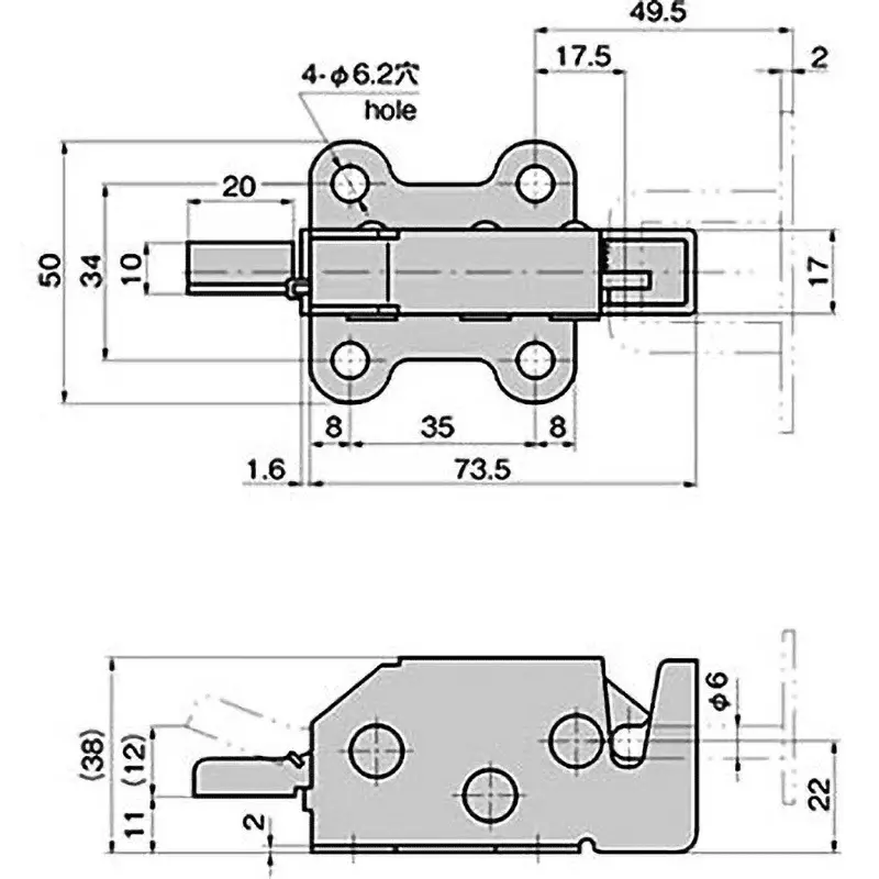 TAKIGEN Stainless Steel Sliding Door Snatch Lock Barrel Polishing, C-1450-2