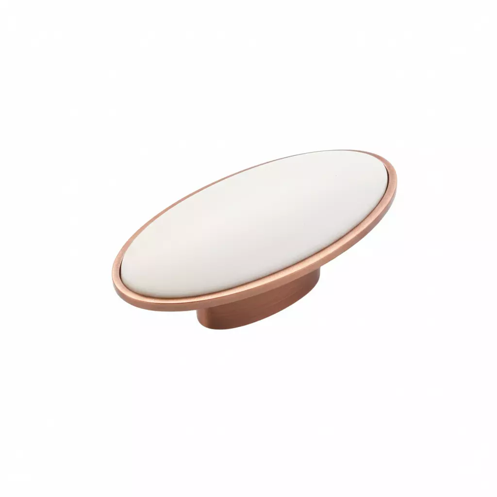 Altitude Drawer Knob Small Size Metal Body PVD R.Gold/White Finish for Home & Office Furniture, 607