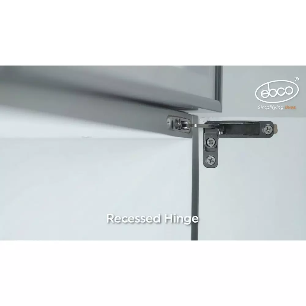 Ebco L Connectors for Recessed Hinge 25, Zinc White Finish Aluminium Body, RH25-LC1 (Set of 2)