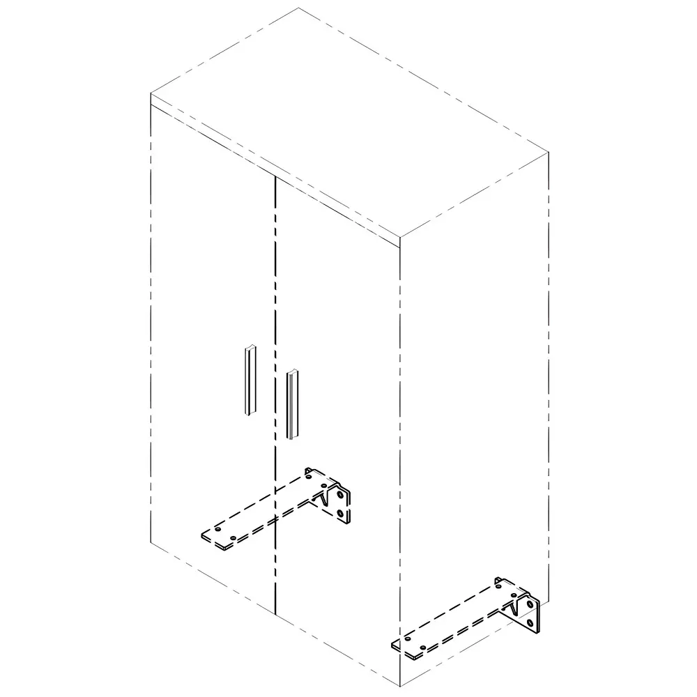 Ebco Cabinet Support Black Finish, Size 285x100x60 mm, HDCS1 (Set of 2)