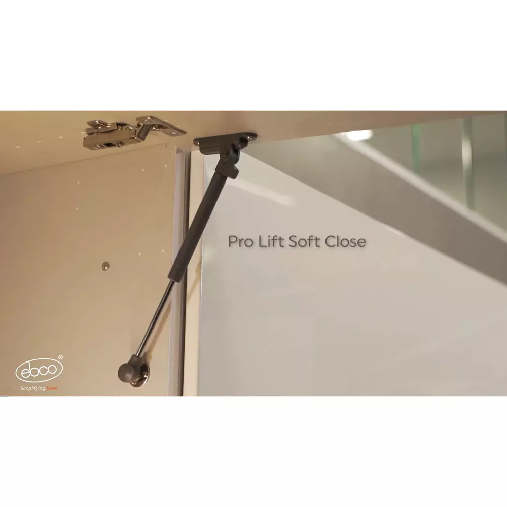 Ebco Pro-Lift Soft Close Anthracite Finish and 120 N Force for Overhead Cabinets, PLC-12-SC (Pack of 1 Pair)