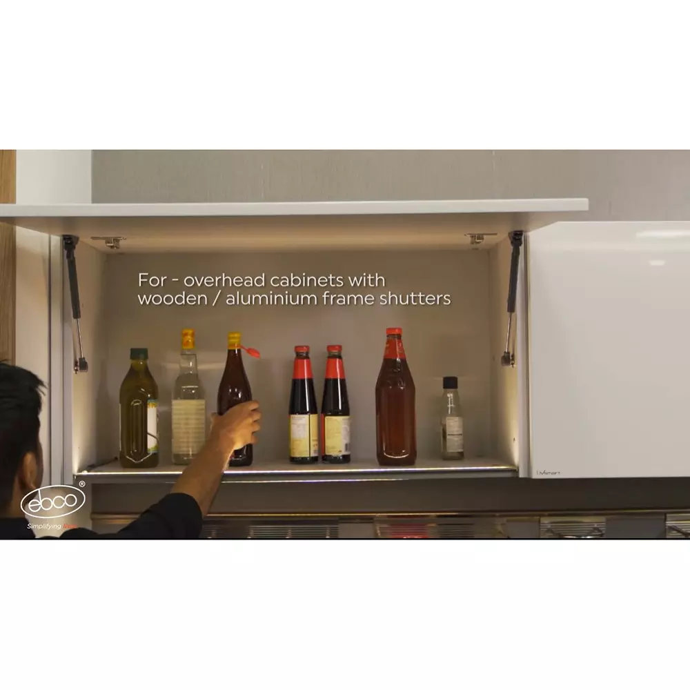 Ebco Pro-Lift Soft Close Anthracite Finish and 120 N Force for Overhead Cabinets, PLC-12-SC (Pack of 1 Pair)