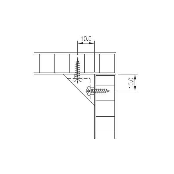 Ebco Right Angle Block Eco Black Finish and Size 18 x 20 mm for Joining Cabinets at Right Angles, RAB-E (Pack of 100)
