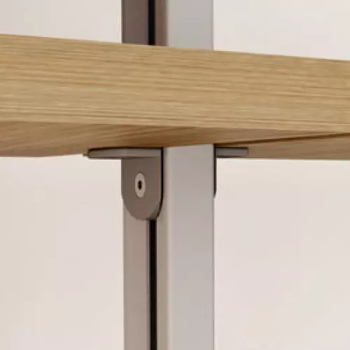 Ebco Small Shelf Support Silver Finish Die Cast Metal Body and 10 Kg Per Set Load Capacity for Pole Shelving System, PPDS-SSS (Set of 2)