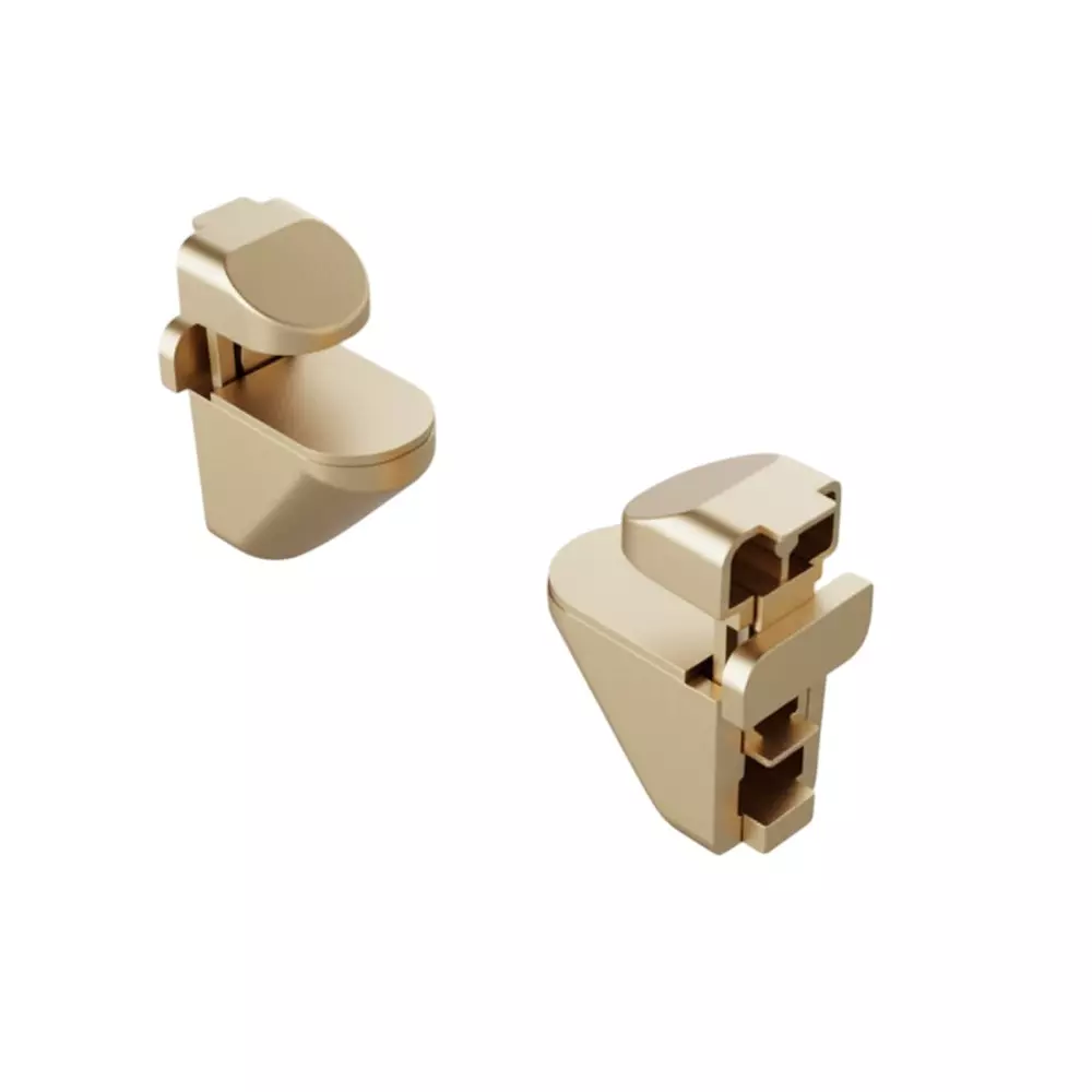 Ebco Adjustable Glass Shelf Support and 6x12 mm Size for Pole Shelving System, PPDS-AGS (Set of 2)