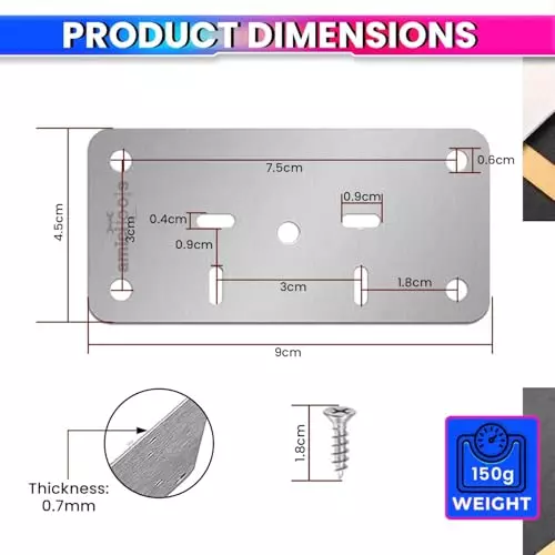 amicitools-hinge-repair-plate-kit-stainless-steel-9x45-cm-8-pcs-base-plates-with-screws-for-fix-loose-cabinet-hinges