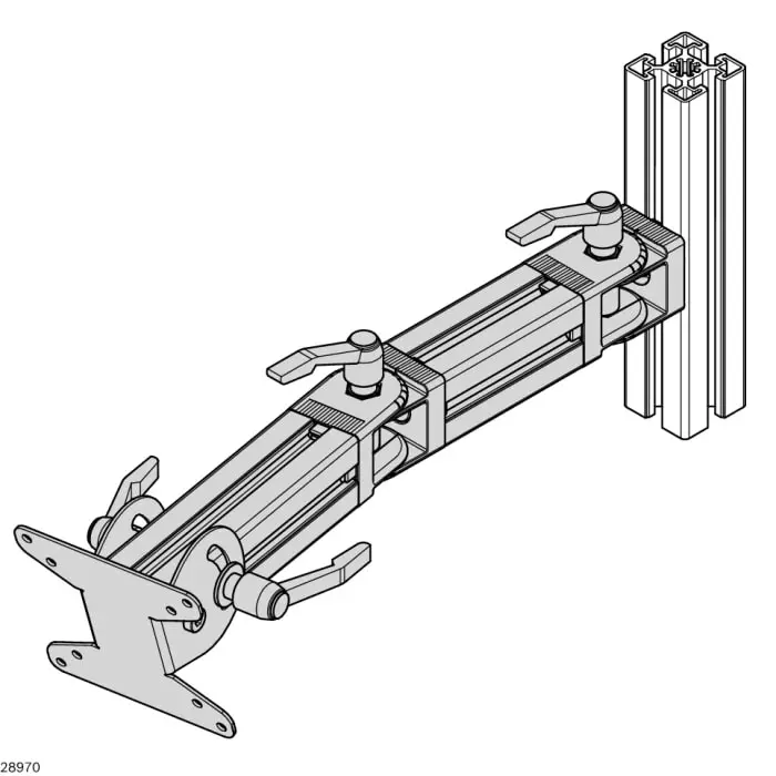 Bosch Rexroth Wall Mounting Monitor Arm for 1 x Screen, 3842539806