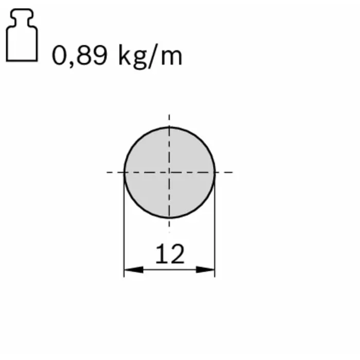 Bosch Rexroth Rod 12 mm Diameter, 2.9m L, 3842539415