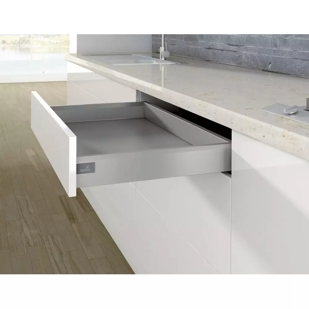 Hettich Drawer Side Profile ArciTech Silver Left 650 mm, 9121211