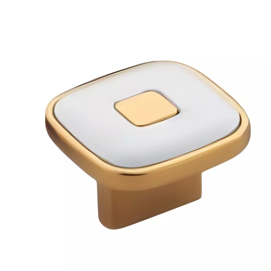 Altitude Drawer Knob Button Series Standard Size Metal Body PVD Gold/White Finish for Home & Office Furniture