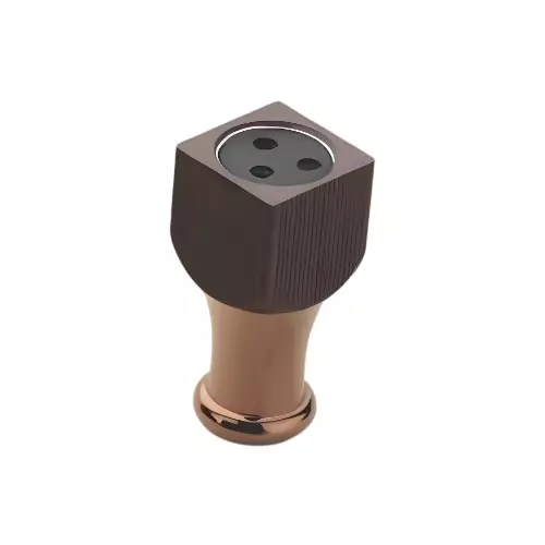 Altitude Sofa Leg Size 3 inch (76.2 mm) Metal Body PVD RG/Wooden Finish for Setting Proper Height of Furniture, R-90